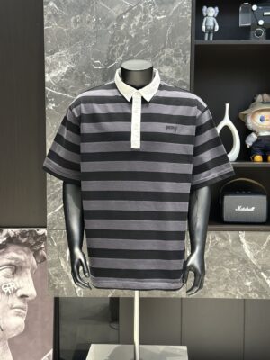 Áo Polo 6623 Kẻ Ngang Đen Xám